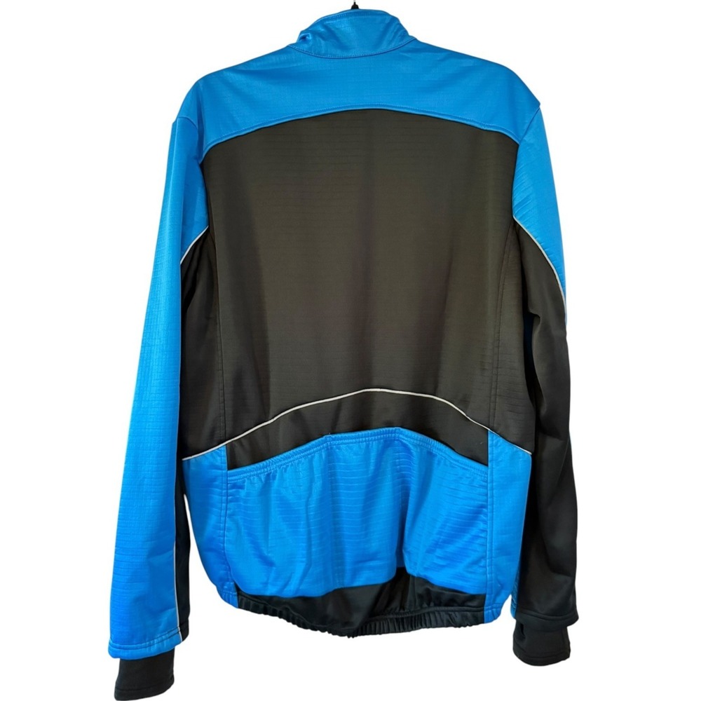 LIxada Mens Cycling Jacket Thermal Fleece Windproof Bike Jersey Blue Black Large - Picture 2 of 6